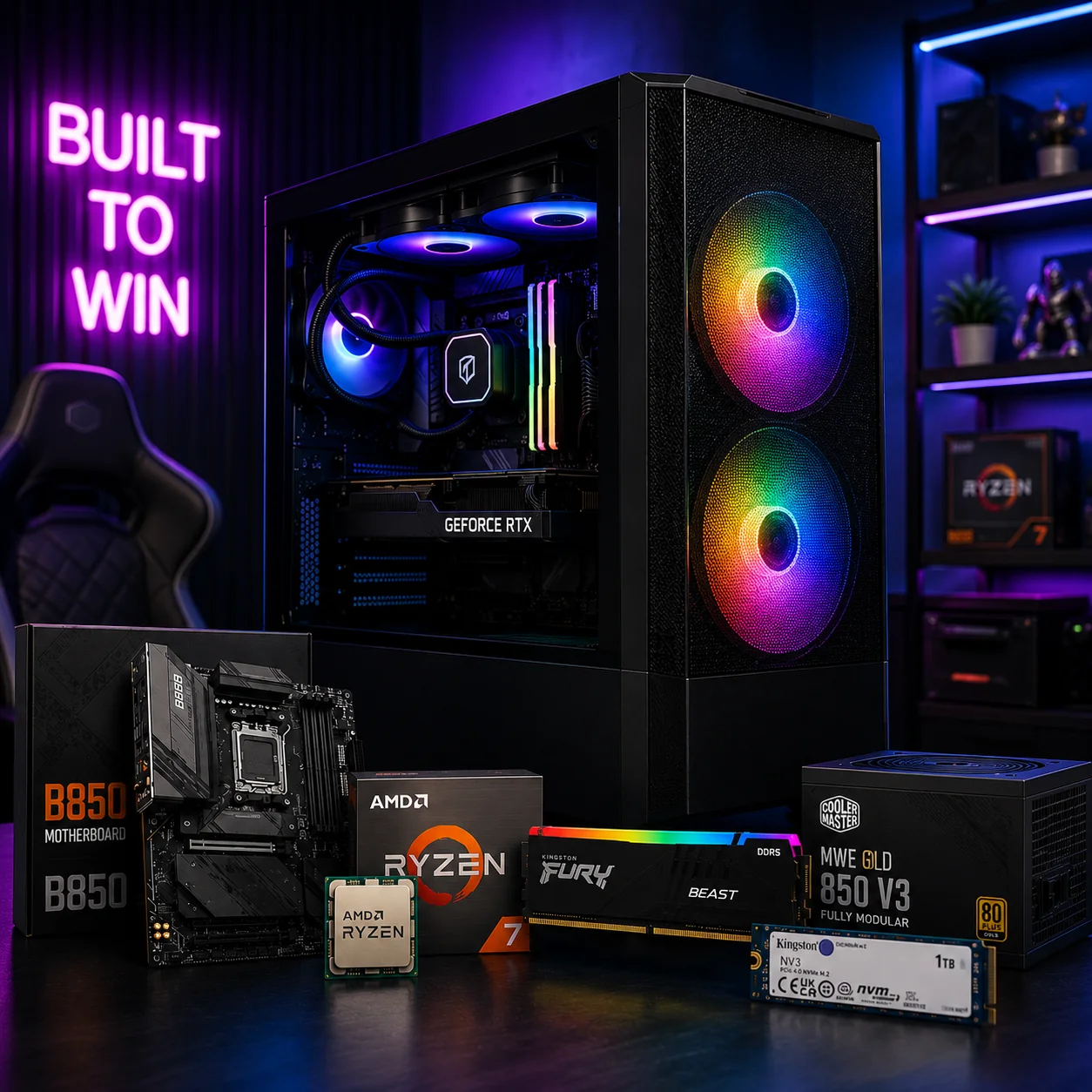Ryzen 7 7800X3D RTX 5070 Ti Gaming PC 32GB RAM