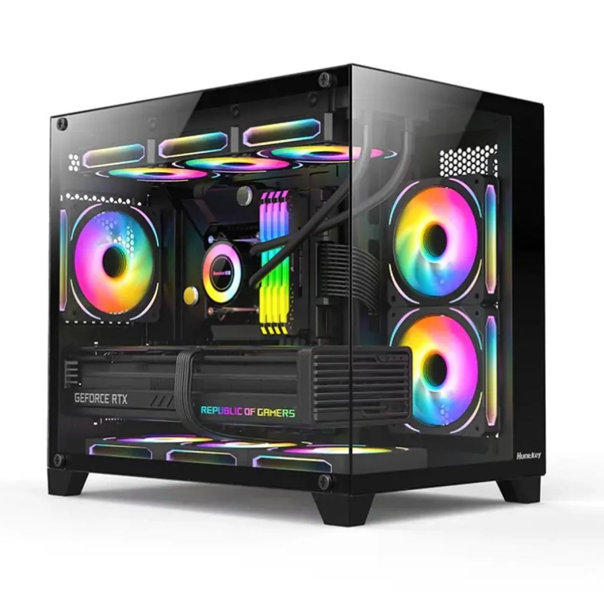 Huntkey S960 StormX Full View Empty PC Case without Fans -Black