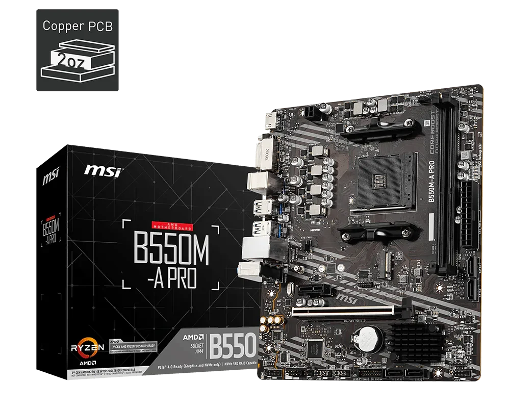 MSI B550M-A PRO AMD AM4 Micro-ATX Motherboard