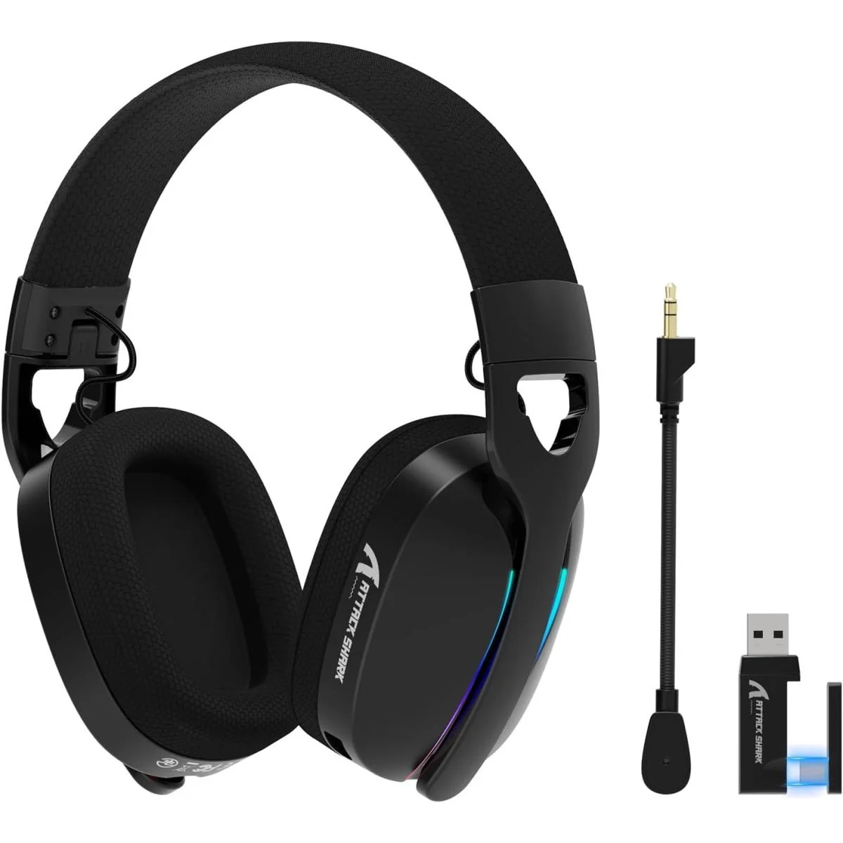Attack Shark L90 Ultralight RGB Tri-Mode Wireless Gaming Headset 7.1 - Black