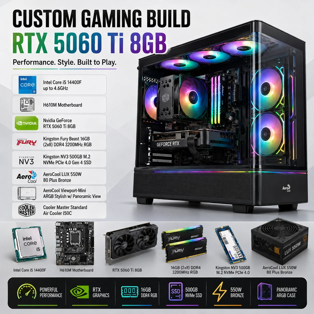Gaming PC i5 RTX 5060 Ti 8GB - Custom Build