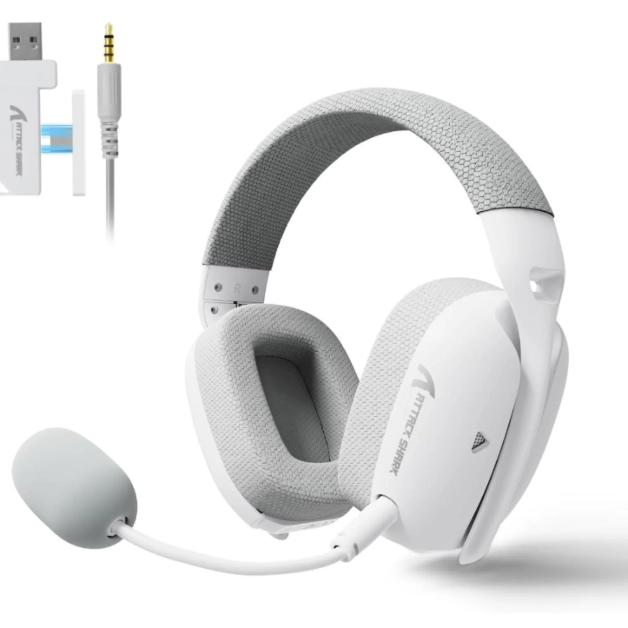 ATTACK SHARK L80PRO Tri-Mode Wireless Gaming Headset with Dual Microphone - White